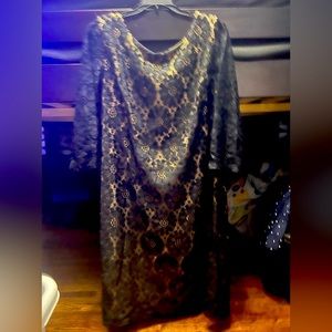 Size 16w Jessica Howard black under knee lace with tan underlay